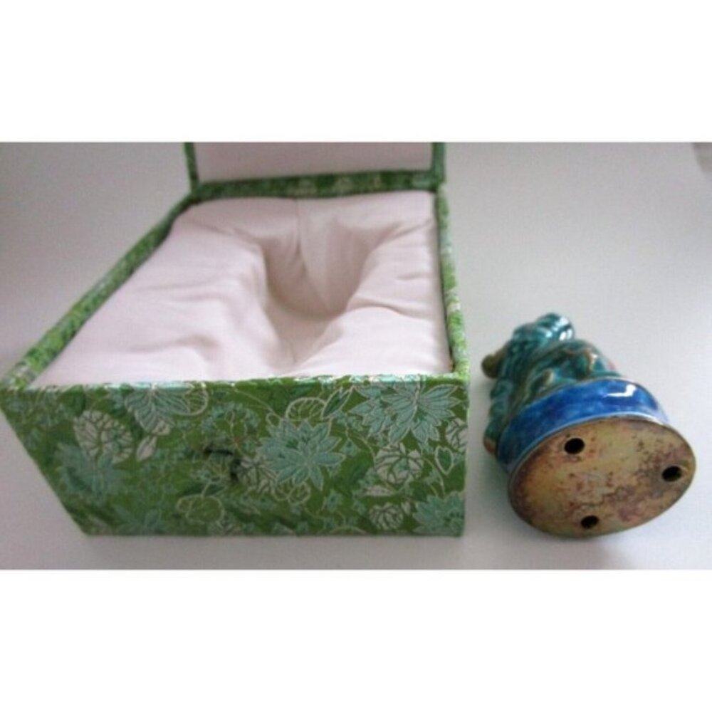 VTG Asian Porcelain QiLin Animal Unicorn Figurine with Box - Blessings & Luck
